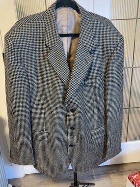 Vintage Boulevard Club Houndstooth Wool Blend Blazer Sport Coat Uruguay
